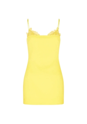 David Koma lace-trim mini dress - Yellow