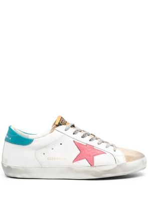 Golden Goose Super-star suede trim sneakers - White