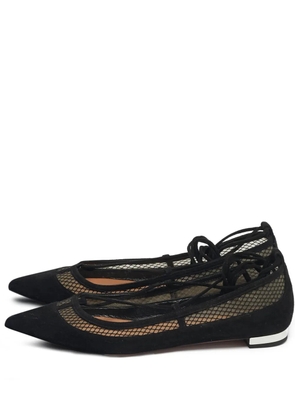 Aquazzura lace-up flat pumps - Black
