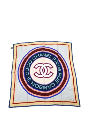 CHANEL Pre-Owned 1990-2000s circle-print scarf - Blue