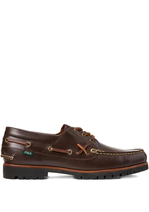 Polo Ralph Lauren round-toe leather boat shoes - Brown