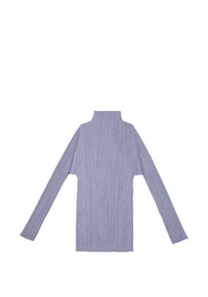 Pleats Please Issey Miyake pleated funnel-neck top - Grey