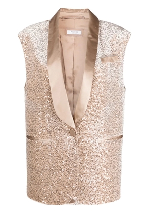 Peserico sequin-embellished sleeveless blazer - Neutrals