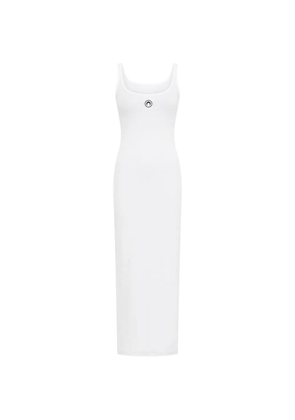 Marine Serre moon logo ribbed jersey dress - White