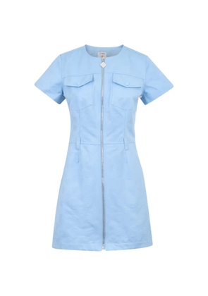 Casablanca monogram-pattern mini dress - Blue