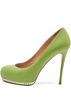Valentino Garavani Pre-Owned 120mm studded platform pumps - Green