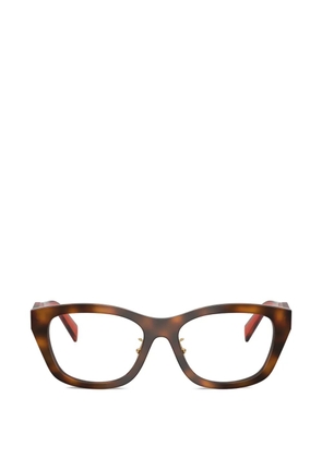 Prada Eyewear geometric frame glasses - Brown