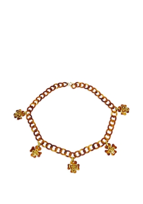 CHANEL Pre-Owned 1995 clover chain belt - Brown