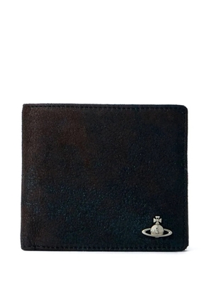 Vivienne Westwood metal logo suede wallet - Brown