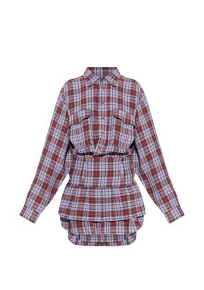 Vivienne Westwood checked buttoned mini dress - Purple