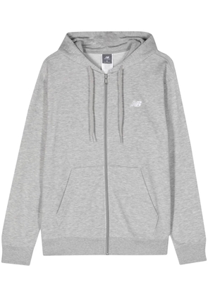 New Balance logo-embroidered zip-up hoodie - Grey