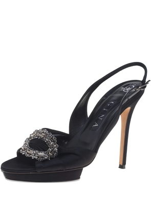 Gina brooch-embellished sandals - Black