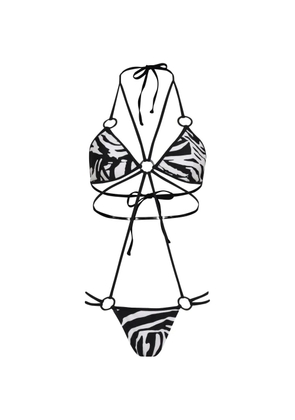 Amir Slama zebra-print swimsuit - Black