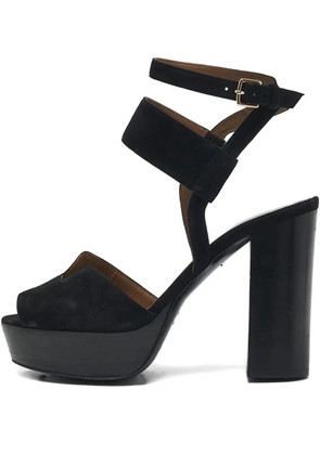 Hermès Pre-Owned suede heeled sandals - Black