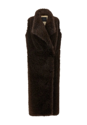 B&B COUTURE collared sleeveless coat - Brown