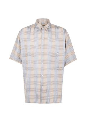 Uma Wang buttoned checked polo shirt - Neutrals