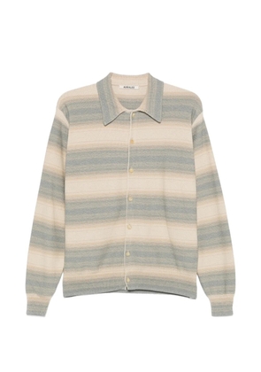 Auralee stripe-pattern knit cardigan - Neutrals