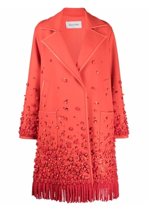 Valentino Garavani beaded single-breasted coat - Orange