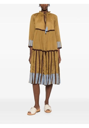 Niu tiered-hem midi dress - Green