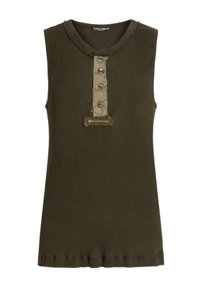 Dolce & Gabbana button ribbed top - Green