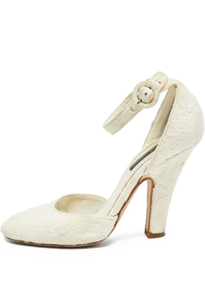 Dolce & Gabbana Pre-Owned 110mm leather heeled sandals - White