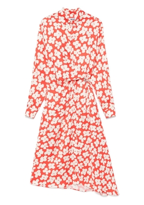 MSGM floral-print midi dress - Orange