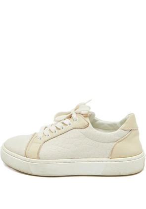 Christian Louboutin Pre-Owned Vieirissima embossed leather sneakers - White