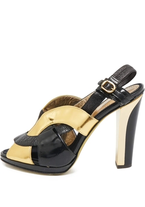 Roberto Cavalli Vintage Pre-Owned 130mm crocodile-embossed leather sandals - Black