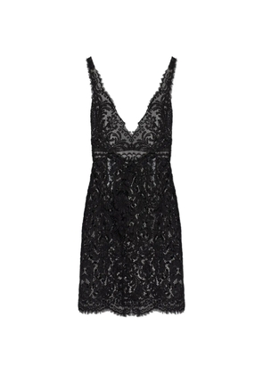 DSQUARED2 lace-detail fringed mini dress - Black