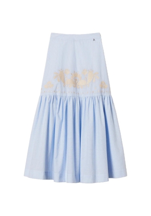 TWINSET embroidered pinstripe skirt - Blue