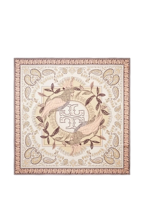 Tory Burch Cockatoo bandana silk square scarf - Neutrals