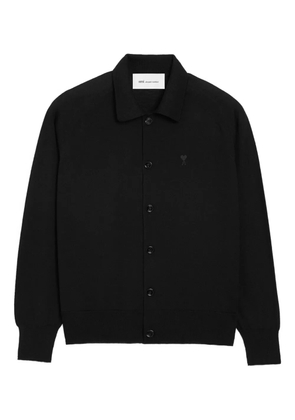 AMI Paris Ami De Coeur chest-embroidered cardigan - Black