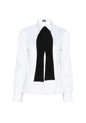 Catalina D'anglade crystal-cuff scarf shirt - White