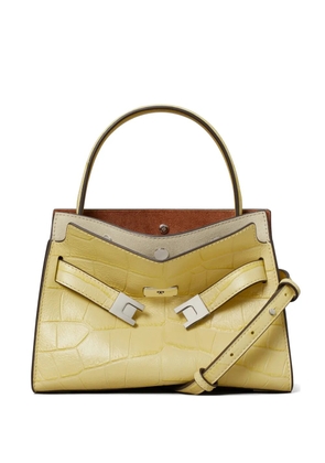 Tory Burch petite Lee Radziwill croc-embossed double bag - Yellow