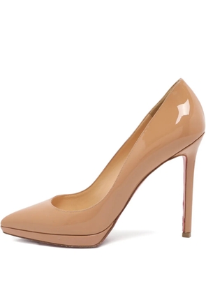 Christian Louboutin Pre-Owned Pigalle Plato patent leather pumps - Neutrals