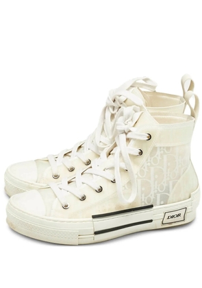Christian Dior Pre-Owned B23 Oblique lace-up sneakers - White