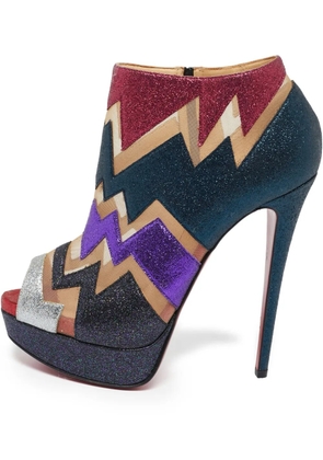 Christian Louboutin Pre-Owned Mutlicolor Glitter Ziggy ankle booties - Green