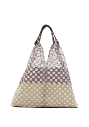 Épice polka-dot geometric-pattern tote bag - Green