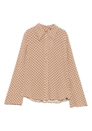 Superdry flared-sleeve patterned blouse - Brown