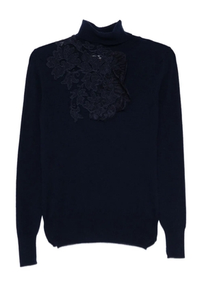 Ermanno Scervino lace roll-neck sweater - Blue