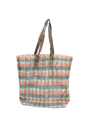 Épice Kanpur checked tote bag - Orange