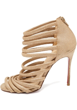 Christian Louboutin Pre-Owned 105mm textured strappy sandals - Neutrals