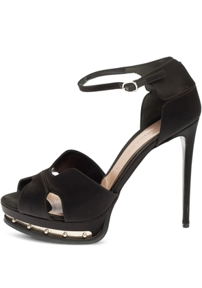 Alexander McQueen Pre-Owned 130mm leather heeled sandals - Black