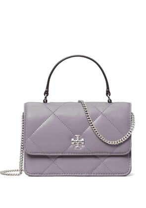 Tory Burch Kira diamond quilt mini top handle chain wallet - Purple
