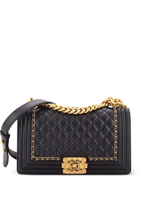 CHANEL Pre-Owned Jacket Boy Flap Bag Quilted Lambskin Small crossbody bag - Black
