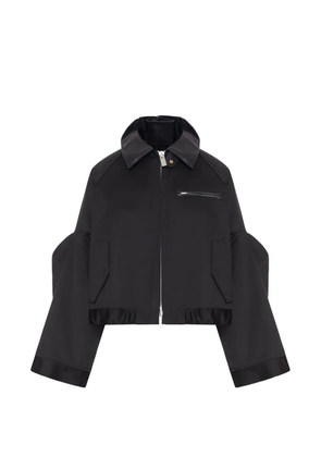 sacai zip cropped jacket - Black