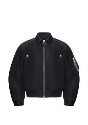 sacai chino zip bomber jacket - Black
