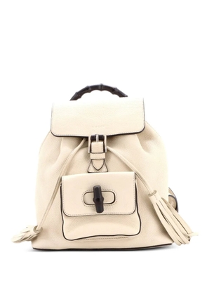 Gucci Pre-Owned Bamboo Tassel Leather Medium backpack - Neutrals