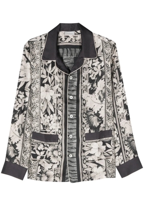 Pierre-Louis Mascia floral-print silk shirt - Black