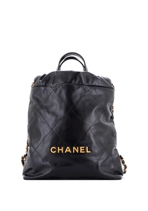 CHANEL Pre-Owned 22 Chain Quilted Calfskin Medium backpack - Black